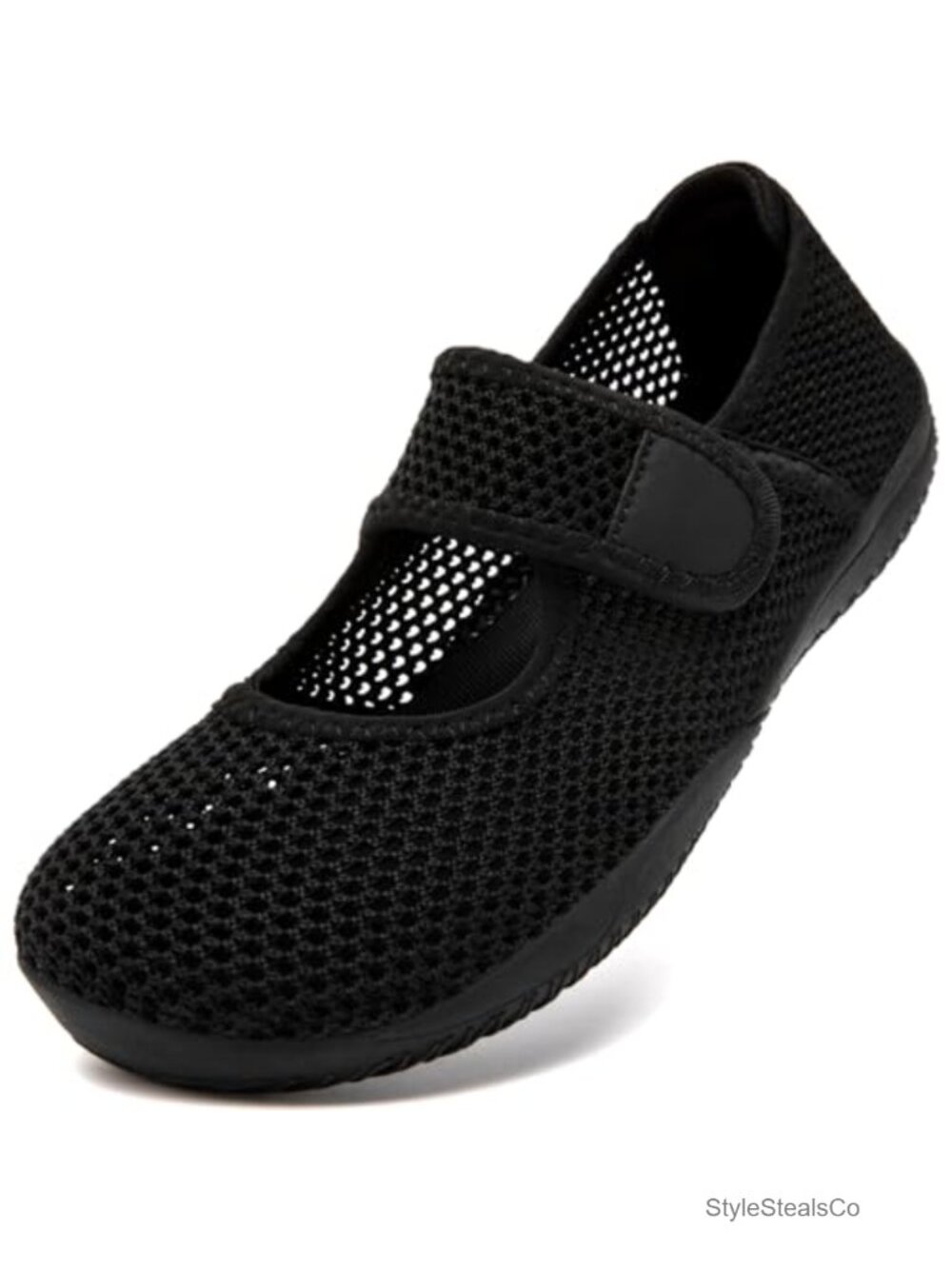 Women's Wide Diabetic Barefoot Walking Shoes Mary Jane Style Adjustable